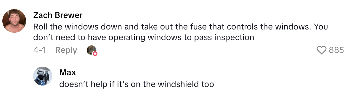 Screenshot 2025 06 29 at 2.34.22 PM Car Owner Said His Car Wont Pass A State Inspection Because Of His Tinted Windows